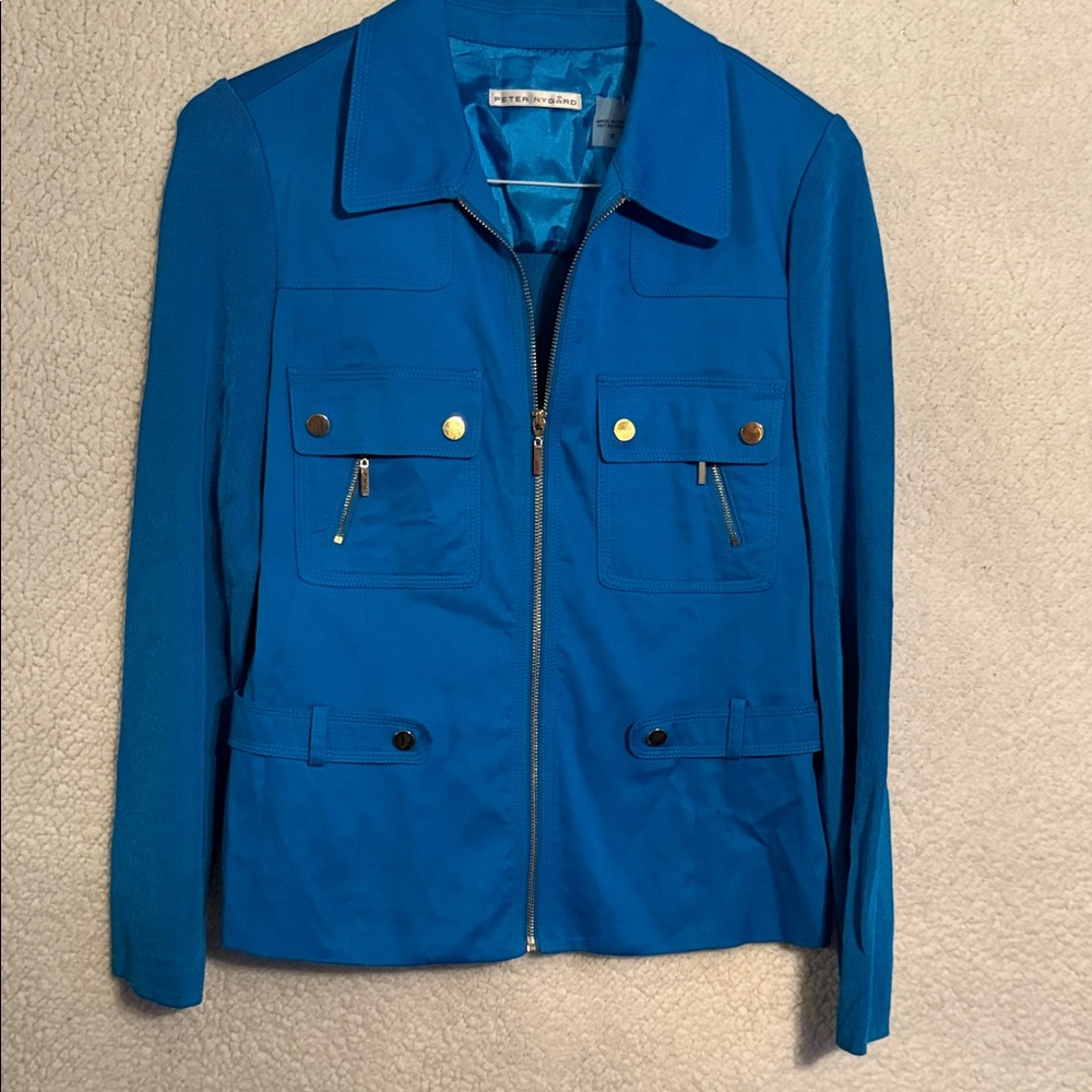 Peter Nygard Bright Blue Utility Jacket